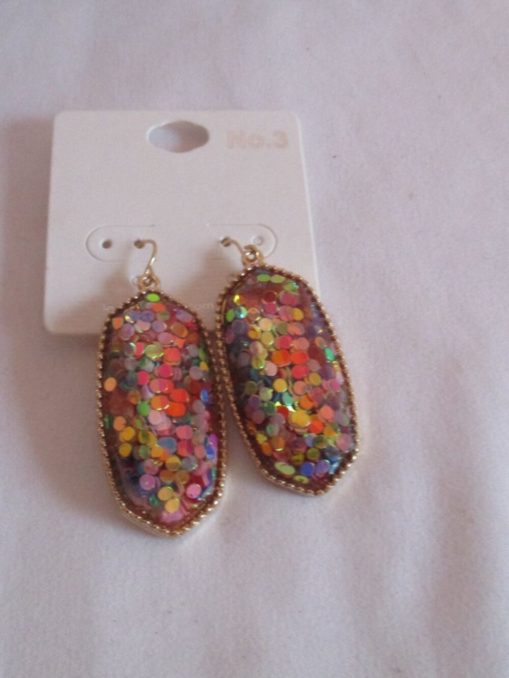 Goldtone Drop Earrings In Multi-Color 2 inch